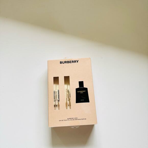 NEW MENS BURBERRY Hero Scent Spray Cedarwood Pine Woodsy Gift Box Travel Set - Picture 6 of 8